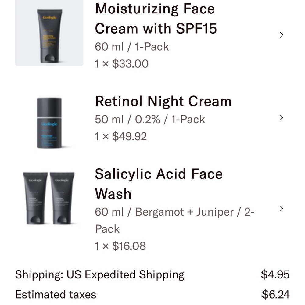GEOLOGIE . Face care products. Brand new